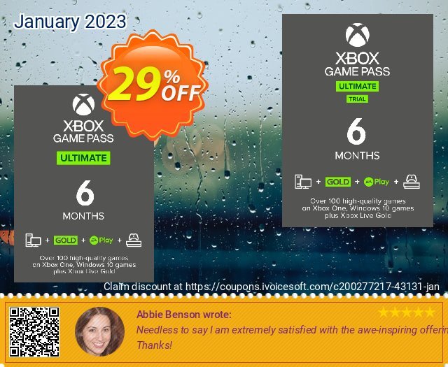 6 Month Xbox Game Pass Ultimate Xbox One / PC (WW) discount 29% OFF, 2024 April Fools' Day offering sales. 6 Month Xbox Game Pass Ultimate Xbox One / PC (WW) Deal 2024 CDkeys