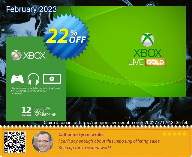 12 Month Xbox Live Gold Membership Xbox One/360 (USA) discount 22% OFF, 2024 Working Day promotions. 12 Month Xbox Live Gold Membership Xbox One/360 (USA) Deal 2024 CDkeys