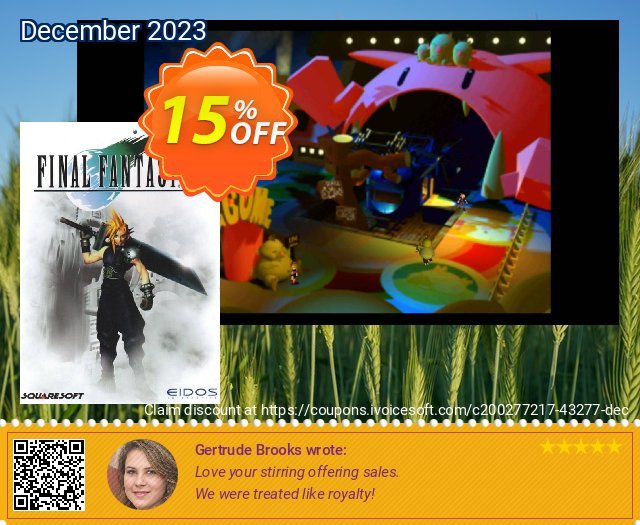 Final Fantasy VII Xbox (US) uneingeschränkt Verkaufsförderung Bildschirmfoto