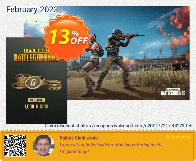 PlayerUnknowns Battlegrounds 1100 G-Coins Xbox discount 13% OFF, 2024 Spring promo. PlayerUnknowns Battlegrounds 1100 G-Coins Xbox Deal 2024 CDkeys