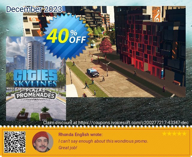 Cities: Skylines - Plazas & Promenades PC - DLC großartig Außendienst-Promotions Bildschirmfoto