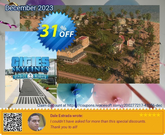 Cities: Skylines - Content Creator Pack: Seaside Resorts PC - DLC discount 31% OFF, 2024 April Fools' Day offering sales. Cities: Skylines - Content Creator Pack: Seaside Resorts PC - DLC Deal 2024 CDkeys