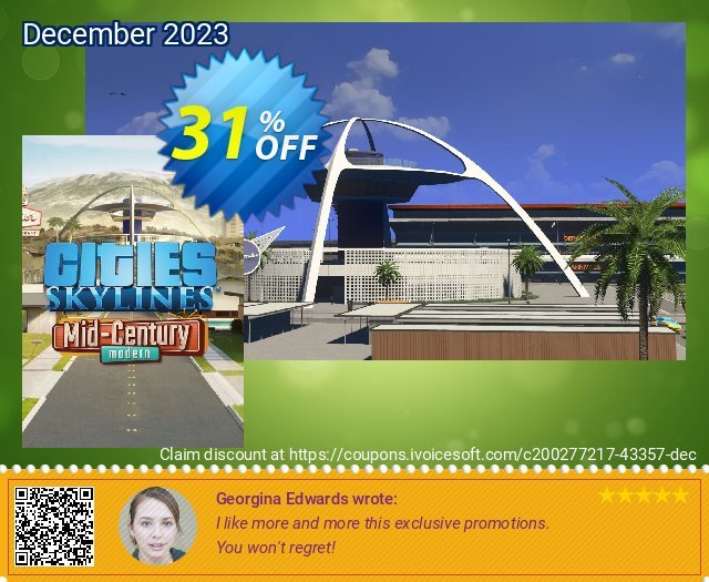 Cities: Skylines - Content Creator Pack: Mid-Century Modern PC - DLC toll Promotionsangebot Bildschirmfoto