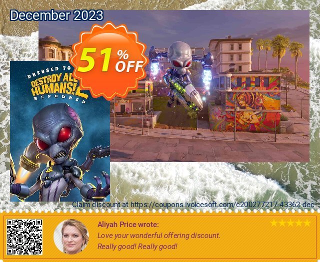 Destroy All Humans! 2 - Reprobed: Dressed to Skill Edition + Bonus PC discount 51% OFF, 2024 Memorial Day offering sales. Destroy All Humans! 2 - Reprobed: Dressed to Skill Edition + Bonus PC Deal 2024 CDkeys