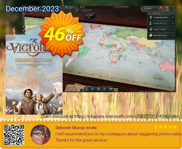 Victoria 3 Grand Edition PC discount 46% OFF, 2024 Mother's Day sales. Victoria 3 Grand Edition PC Deal 2024 CDkeys