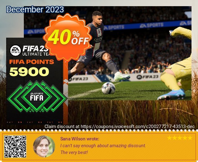 FIFA 23 ULTIMATE TEAM 5900 POINTS PC discount 40% OFF, 2024 Resurrection Sunday offering sales. FIFA 23 ULTIMATE TEAM 5900 POINTS PC Deal 2024 CDkeys