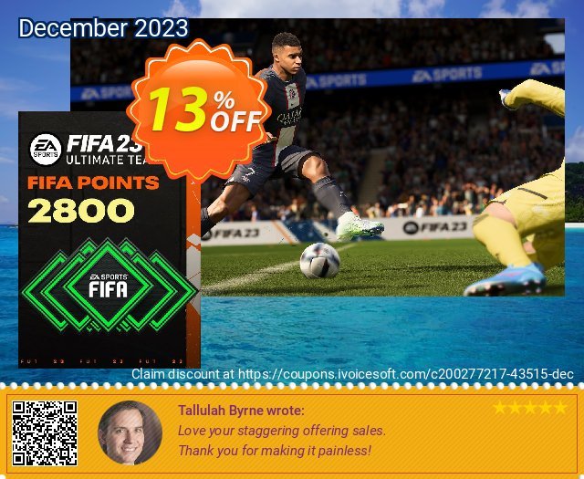 FIFA 23 ULTIMATE TEAM 2800 POINTS PC discount 13% OFF, 2024 World Heritage Day offering sales. FIFA 23 ULTIMATE TEAM 2800 POINTS PC Deal 2024 CDkeys