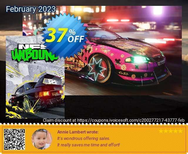 Need for Speed Unbound PC discount 37% OFF, 2024 Easter Day offering sales. Need for Speed Unbound PC Deal CDkeys