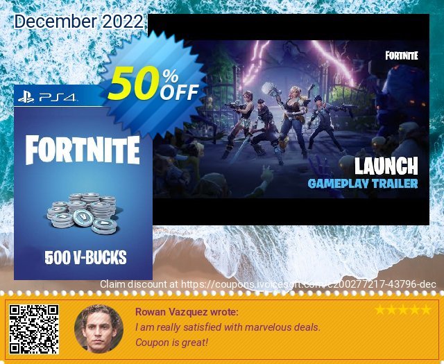 Fortnite - 500 V-Bucks PS4 (US) keren promosi Screenshot