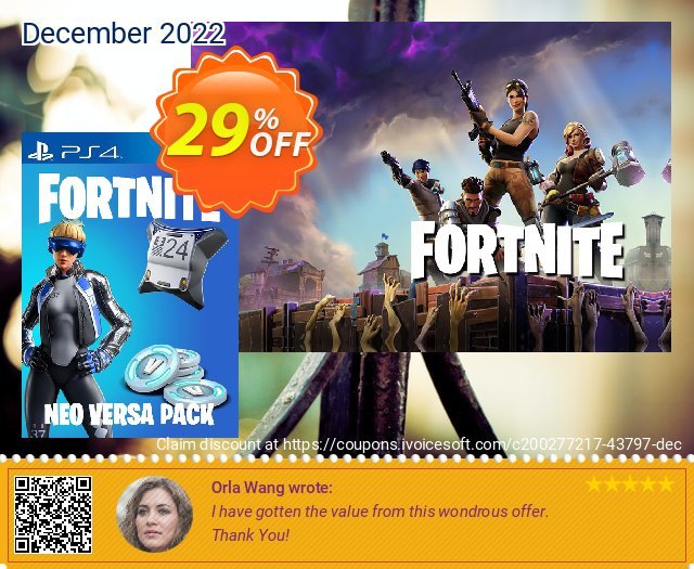 Fortnite Neo Versa 500 V-Bucks PS4 (US) impresif promo Screenshot