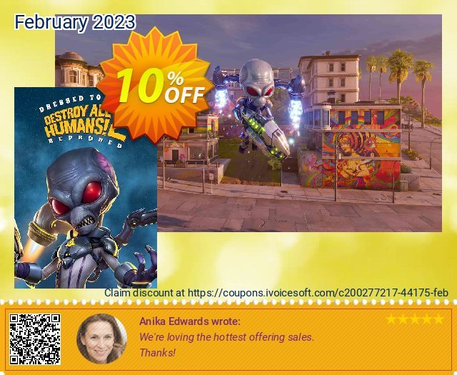 Destroy All Humans! 2 - Reprobed: Dressed to Skill Edition Xbox Series X|S (WW) discount 10% OFF, 2024 Labour Day offering sales. Destroy All Humans! 2 - Reprobed: Dressed to Skill Edition Xbox Series X|S (WW) Deal CDkeys
