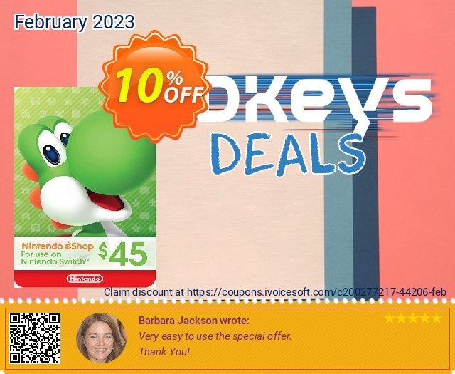 Nintendo eShop Card $45 (USA) discount 10% OFF, 2024 April Fools' Day offering discount. Nintendo eShop Card $45 (USA) Deal CDkeys