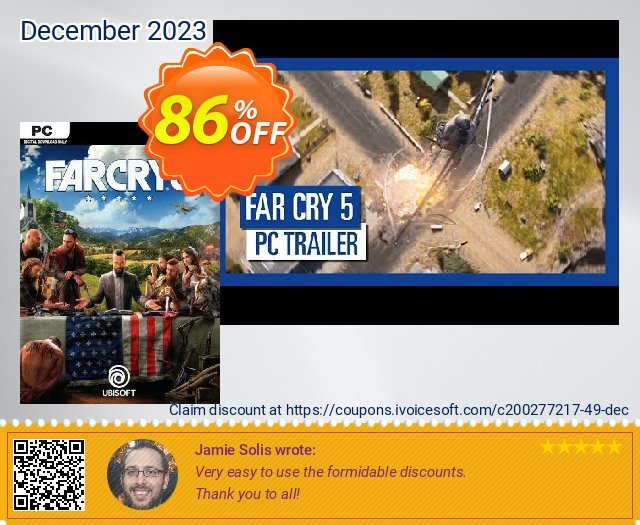 Far Cry 5 PC discount 86% OFF, 2022 Spring offering deals. Far Cry 5 PC Deal
