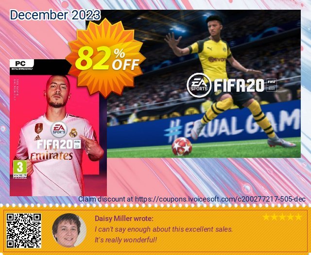 FIFA 20 PC (EN) discount 82% OFF, 2024 Mother's Day offering sales. FIFA 20 PC (EN) Deal