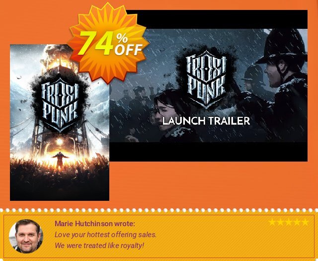 Frostpunk PC discount 74% OFF, 2024 Easter Day offering sales. Frostpunk PC Deal