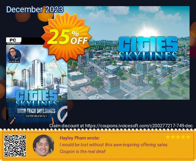 Cities Skylines - Content Creator Pack High-Tech Buildings DLC discount 25% OFF, 2024 Spring promo. Cities Skylines - Content Creator Pack High-Tech Buildings DLC Deal