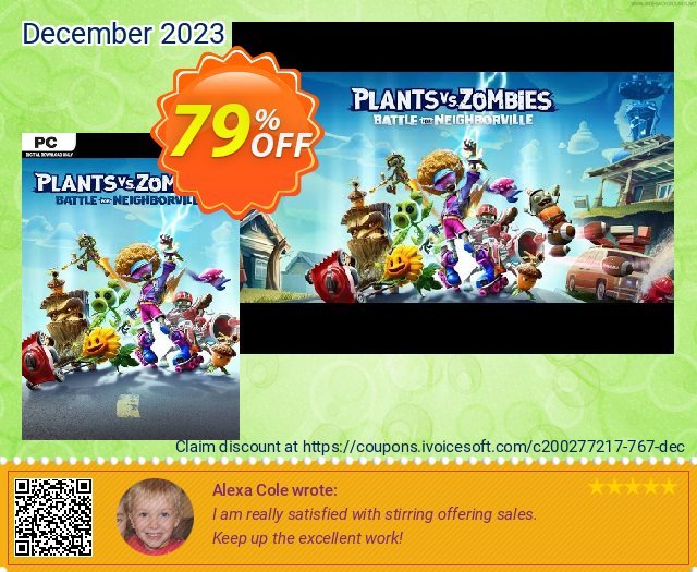 Plants vs. Zombies: Battle for Neighborville PC discount 86% OFF, 2022 Xmas offering sales. Plants vs. Zombies: Battle for Neighborville PC Deal