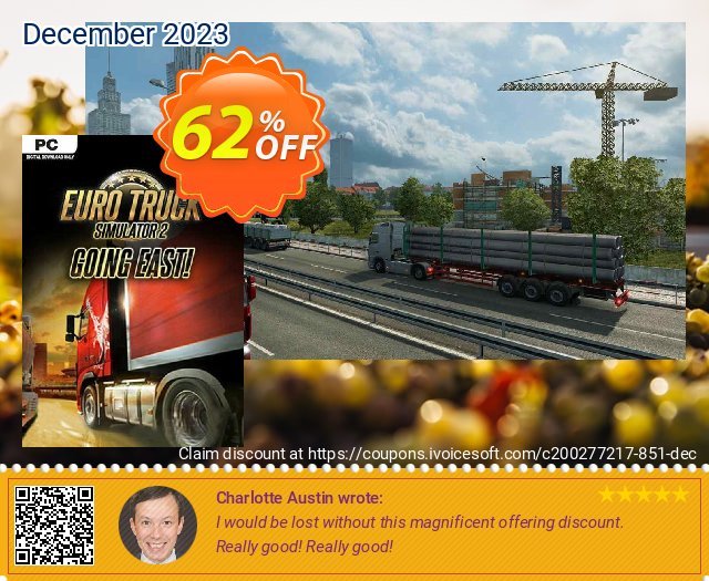 Euro Truck Simulator 2 - Going East DLC PC discount 62% OFF, 2024 April Fools' Day offering sales. Euro Truck Simulator 2 - Going East DLC PC Deal