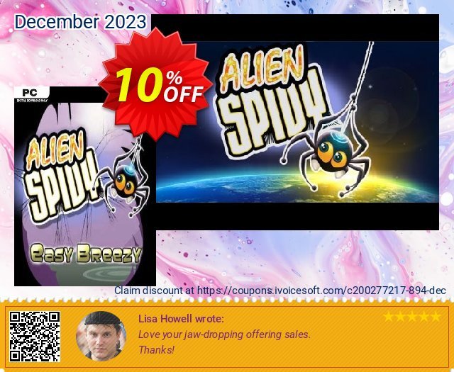 Alien Spidy Easy Breezy DLC PC discount 10% OFF, 2024 World Backup Day sales. Alien Spidy Easy Breezy DLC PC Deal