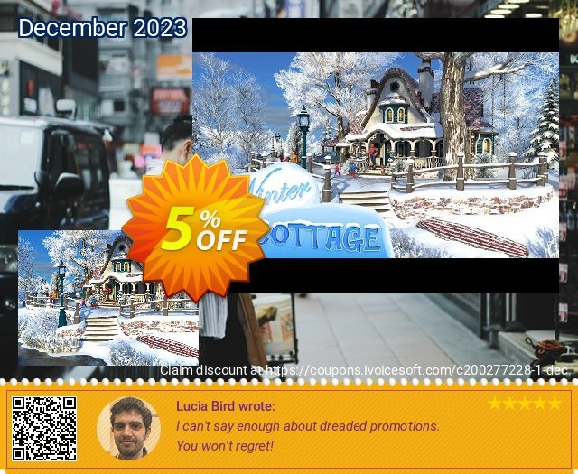 3PlaneSoft Winter Cottage 3D Screensaver discount 5% OFF, 2022 New Year's Weekend promo sales. 3PlaneSoft Winter Cottage 3D Screensaver Coupon