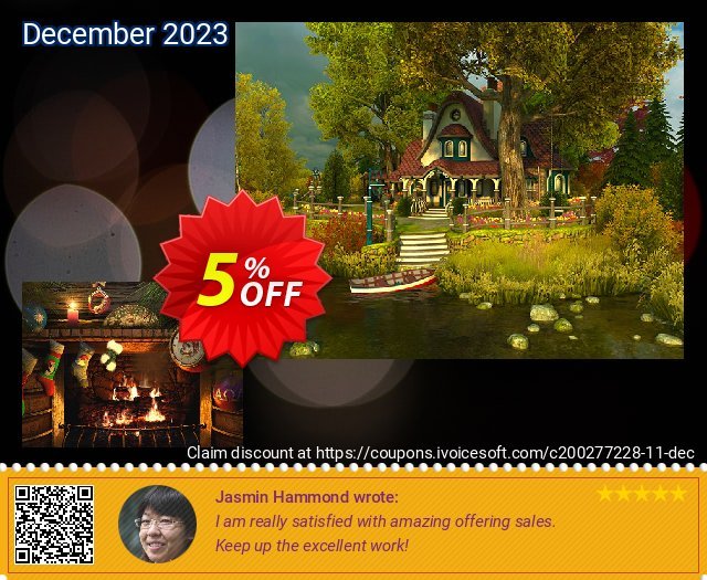 3PlaneSoft Fireside Christmas 3D Screensaver 대단하다  매상  스크린 샷