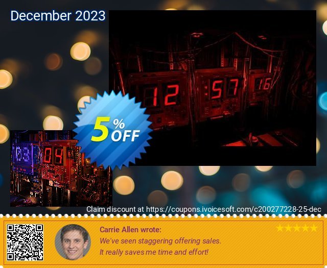 3PlaneSoft Digital Clock 3D Screensaver tersendiri kupon Screenshot