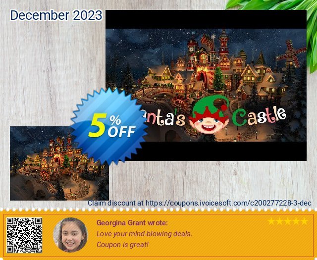 3PlaneSoft Santa's Castle 3D Screensaver mengagetkan penawaran promosi Screenshot