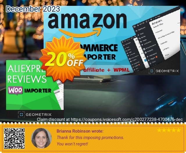 Aliexpress Reviews WooImporter (Add-on) marvelous voucher promo Screenshot
