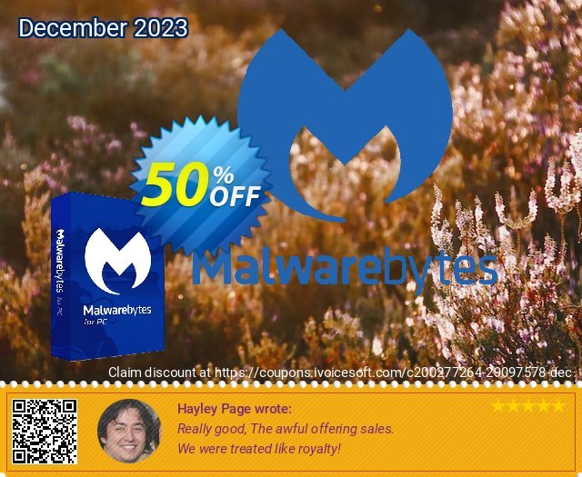Malwarebytes Premium + Privacy discount 50% OFF, 2022 New Year's Day discount. Malwarebytes Premium + Privacy Impressive offer code 2022