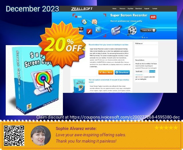 Zeallsoft Super Screen Capture 最佳的 促销销售 软件截图