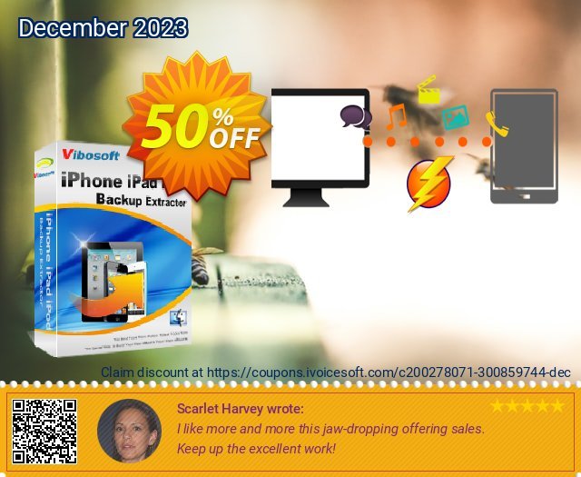Vibosoft iPhone/iPad/iPod Backup Extractor for Mac wunderbar Promotionsangebot Bildschirmfoto