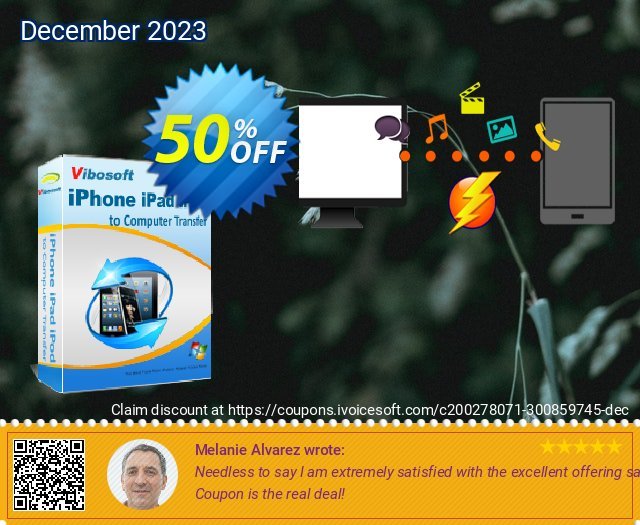 Vibosoft iPad iPhone iPod to Computer Transfer atemberaubend Nachlass Bildschirmfoto