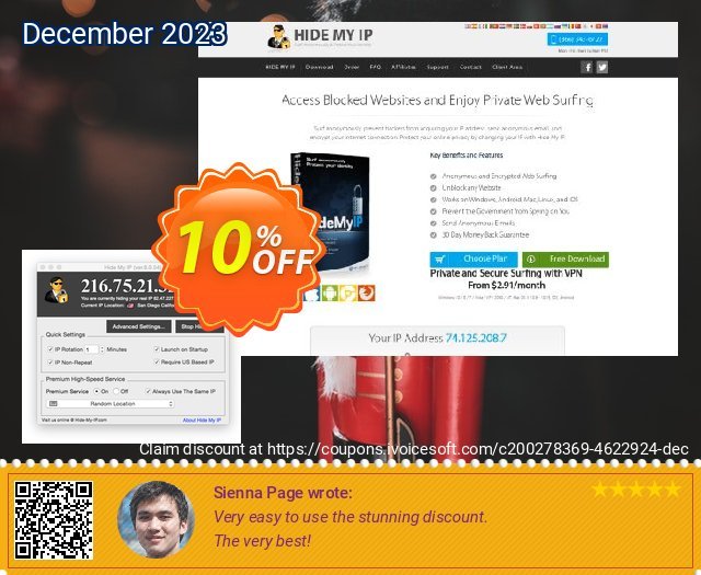 Hide My IP for Mac genial Außendienst-Promotions Bildschirmfoto
