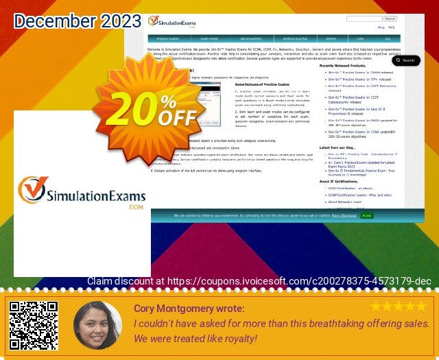 SimulationExams CCNA Exam Simulator terbatas penjualan Screenshot