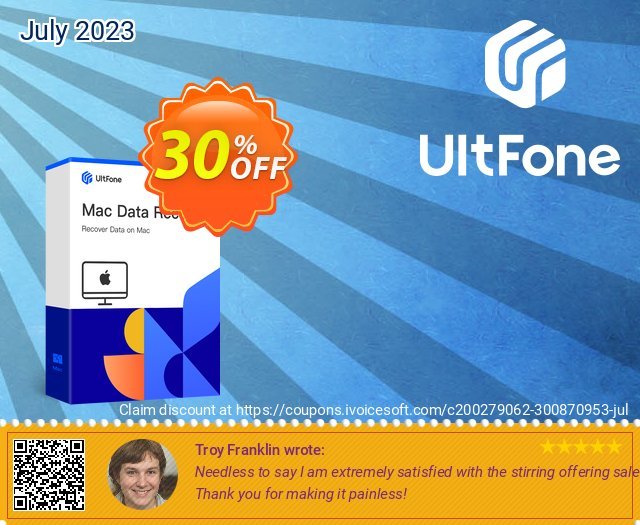 UltFone Mac Data Recovery - 1 Year/1 Mac discount 30% OFF, 2024 Int' Nurses Day offering discount. Coupon code UltFone Mac Data Recovery - 1 Year/1 Mac