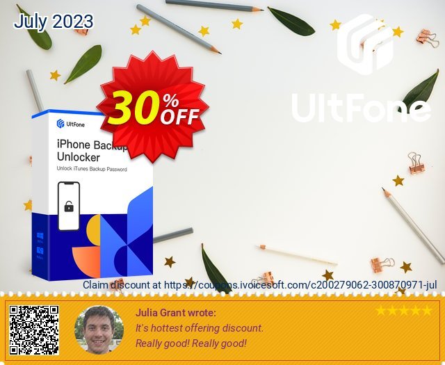 UltFone iPhone Backup Unlocker (Windows Version) - 1 Year/5 Devices 壮丽的 产品交易 软件截图