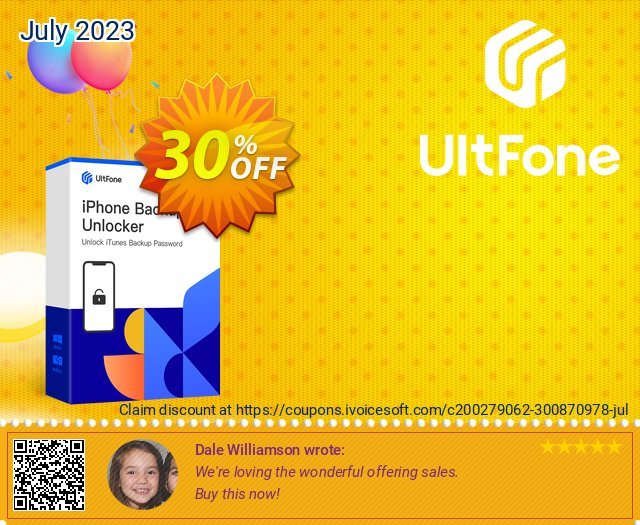 UltFone iPhone Backup Unlocker for Mac - Lifetime/5 Devices discount 30% OFF, 2024 Int' Nurses Day offering sales. Coupon code UltFone iPhone Backup Unlocker for Mac - Lifetime/5 Devices