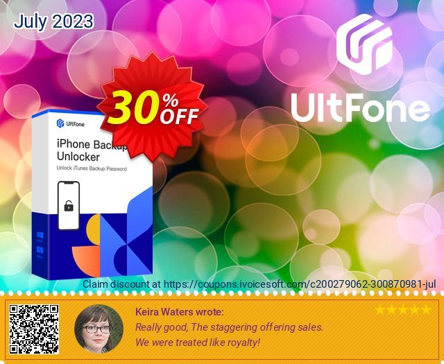 UltFone iPhone Backup Unlocker for Mac - 1 Year/Unlimited Devices discount 30% OFF, 2024 Egg Day offering sales. Coupon code UltFone iPhone Backup Unlocker for Mac - 1 Year/Unlimited Devices