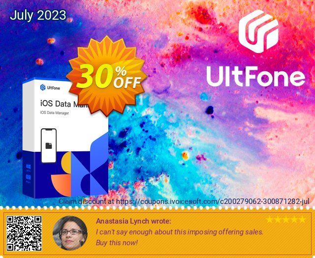 UltFone iOS Data Manager (Windows Version) - 1 Year/5 PCs discount 30% OFF, 2024 Memorial Day offering sales. Coupon code UltFone iOS Data Manager (Windows Version) - 1 Year/5 PCs