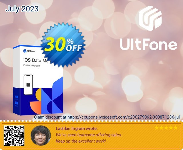 UltFone iOS Data Manager for Mac - 1 Year/1 Mac discount 30% OFF, 2024 Mother Day offering sales. Coupon code UltFone iOS Data Manager for Mac - 1 Year/1 Mac