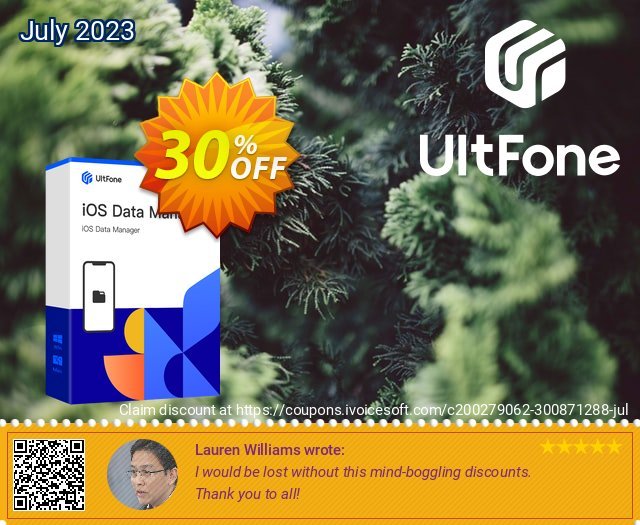 UltFone iOS Data Manager for Mac - 1 Year/5 Macs discount 30% OFF, 2024 Int' Nurses Day offering sales. Coupon code UltFone iOS Data Manager for Mac - 1 Year/5 Macs