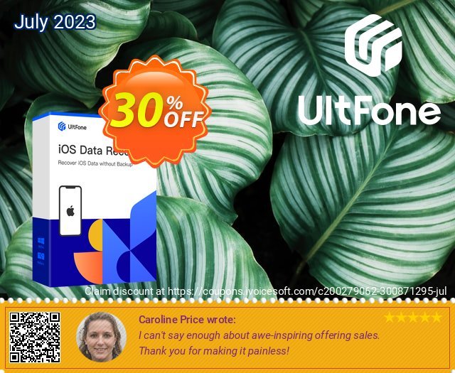 UltFone iOS Data Recovery (Windows Version) - 1 Year/15 Devices discount 30% OFF, 2024 Mother's Day offering discount. Coupon code UltFone iOS Data Recovery (Windows Version) - 1 Year/15 Devices