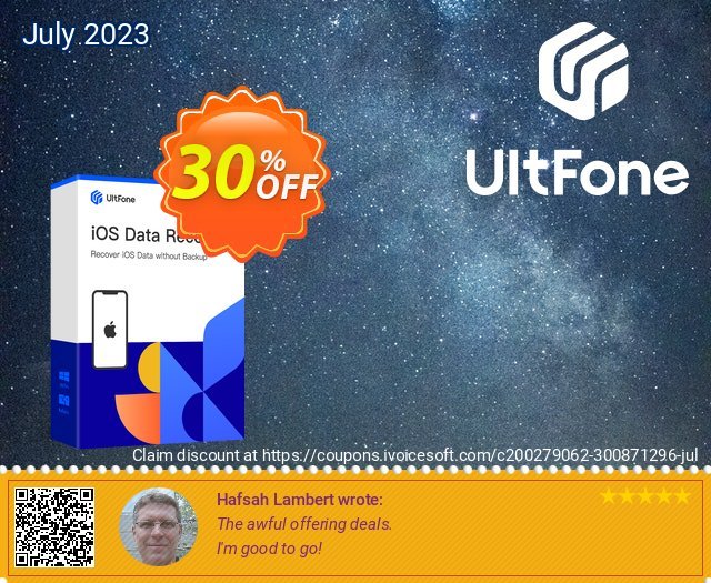 UltFone iOS Data Recovery (Windows Version) - 1 Year/Unlimited Devices 可怕的 促销 软件截图