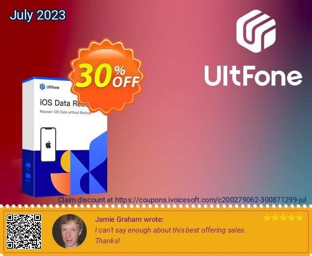 UltFone iOS Data Recovery for Mac - Lifetime/5 Devices discount 30% OFF, 2024 Mother Day promo. Coupon code UltFone iOS Data Recovery for Mac - Lifetime/5 Devices