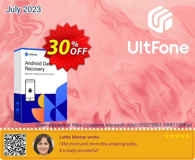 UltFone Android Data Recovery (Windows Version) - 1 Year/15 Devices discount 30% OFF, 2024 Spring discounts. Coupon code UltFone Android Data Recovery (Windows Version) - 1 Year/15 Devices