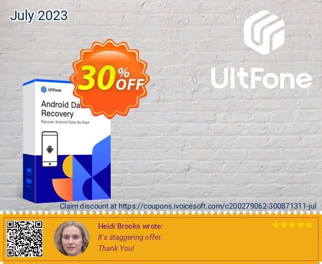 UltFone Android Data Recovery for Mac - 1 Month/5 Devices discount 30% OFF, 2024 April Fools' Day sales. Coupon code UltFone Android Data Recovery for Mac - 1 Month/5 Devices
