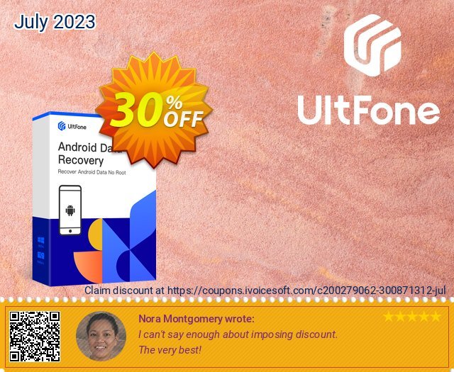 UltFone Android Data Recovery for Mac - 1 Year/5 Devices discount 30% OFF, 2024 Memorial Day offer. Coupon code UltFone Android Data Recovery for Mac - 1 Year/5 Devices