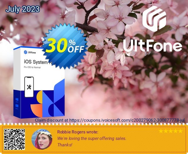 UltFone iOS System Repair (ReiBoot) - 1 Year Subscription, 5 Devices, 1 PC discount 30% OFF, 2024 Int' Nurses Day promo. Coupon code iOS System Repair (ReiBoot) - 1 Year Subscription, 5 Devices, 1 PC