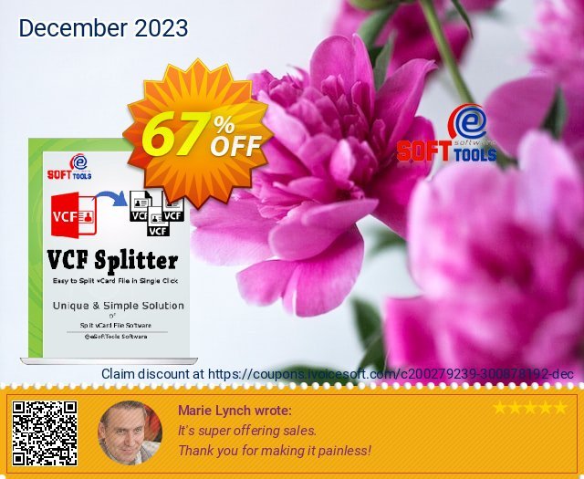 eSoftTools vCard Splitter - Enterprise License fantastisch Diskont Bildschirmfoto