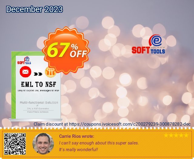 eSoftTools EML to NSF Converter - Corporate License discount 67% OFF, 2024 Easter Day offering sales. Coupon code eSoftTools EML to NSF Converter - Corporate License